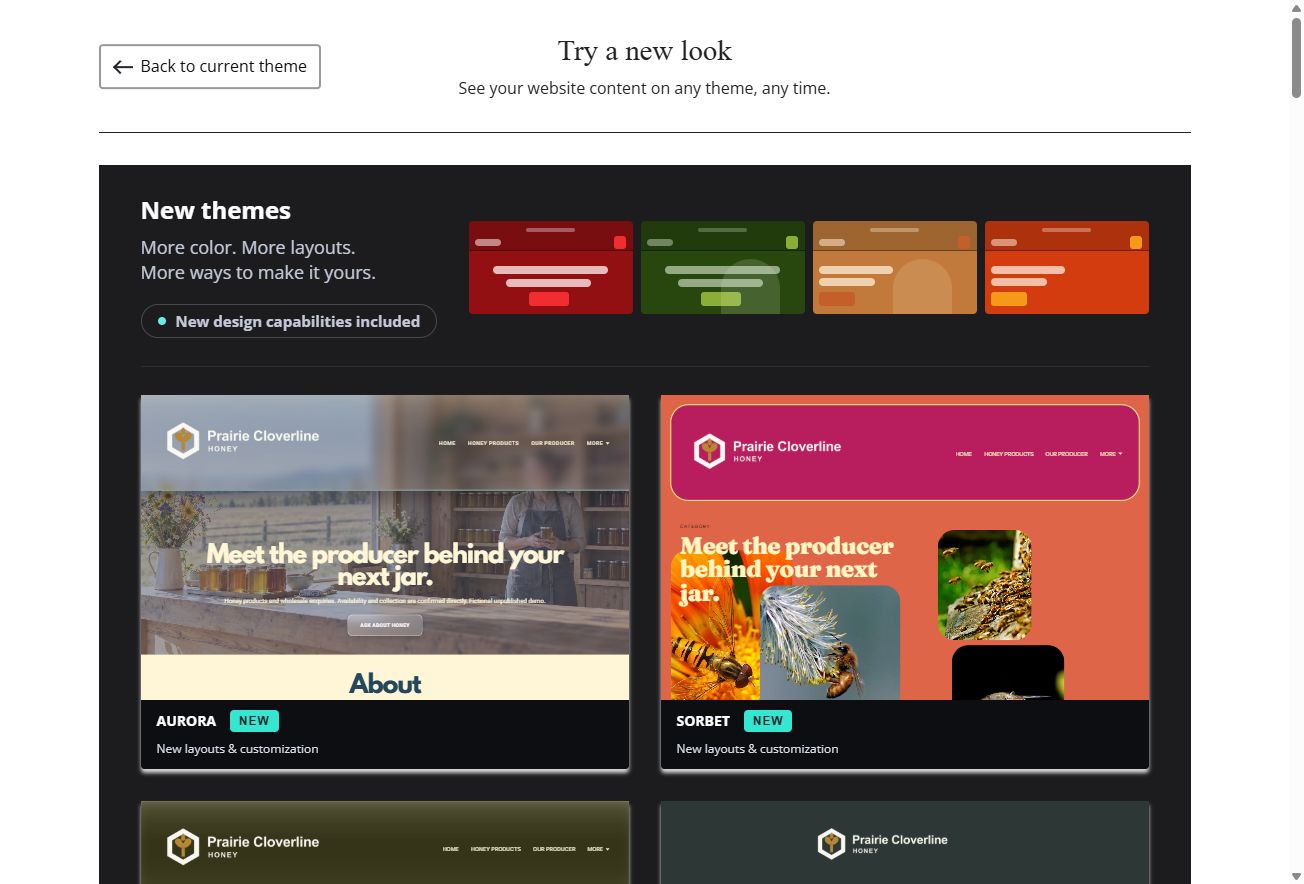 Explore Prairie Cloverline Honey themes