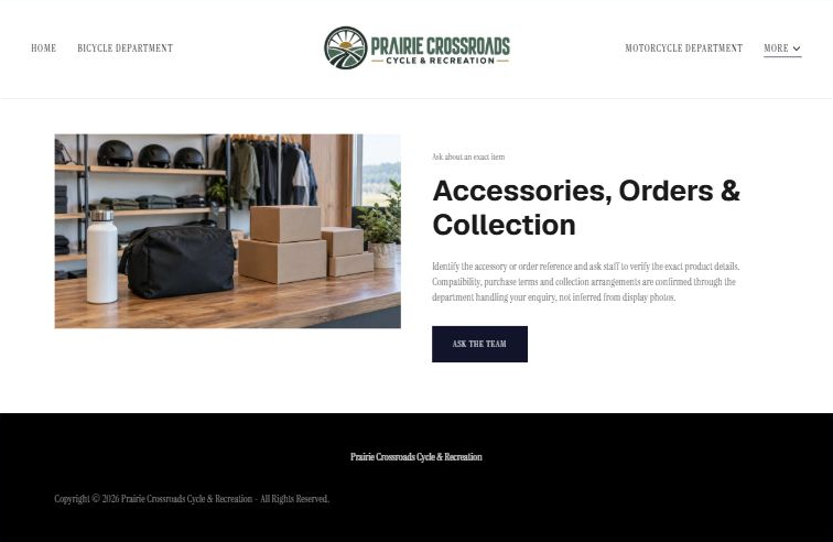 Finished Accessories, Orders & Collection example