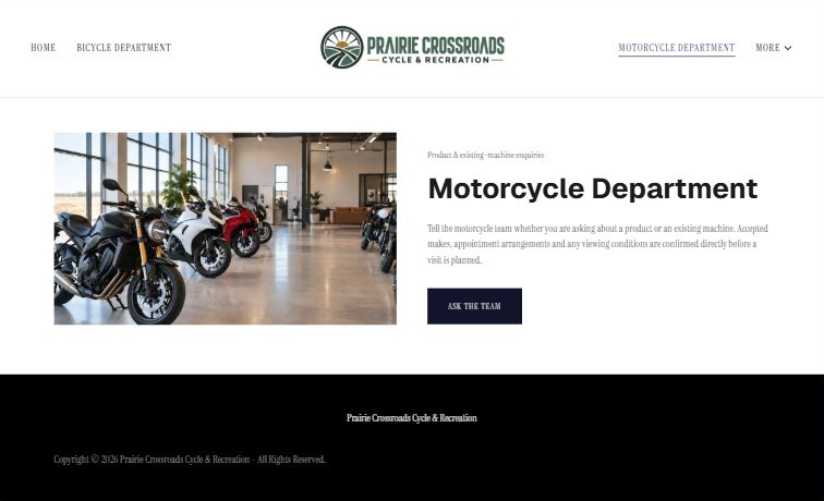 Finished Motorcycle Department example