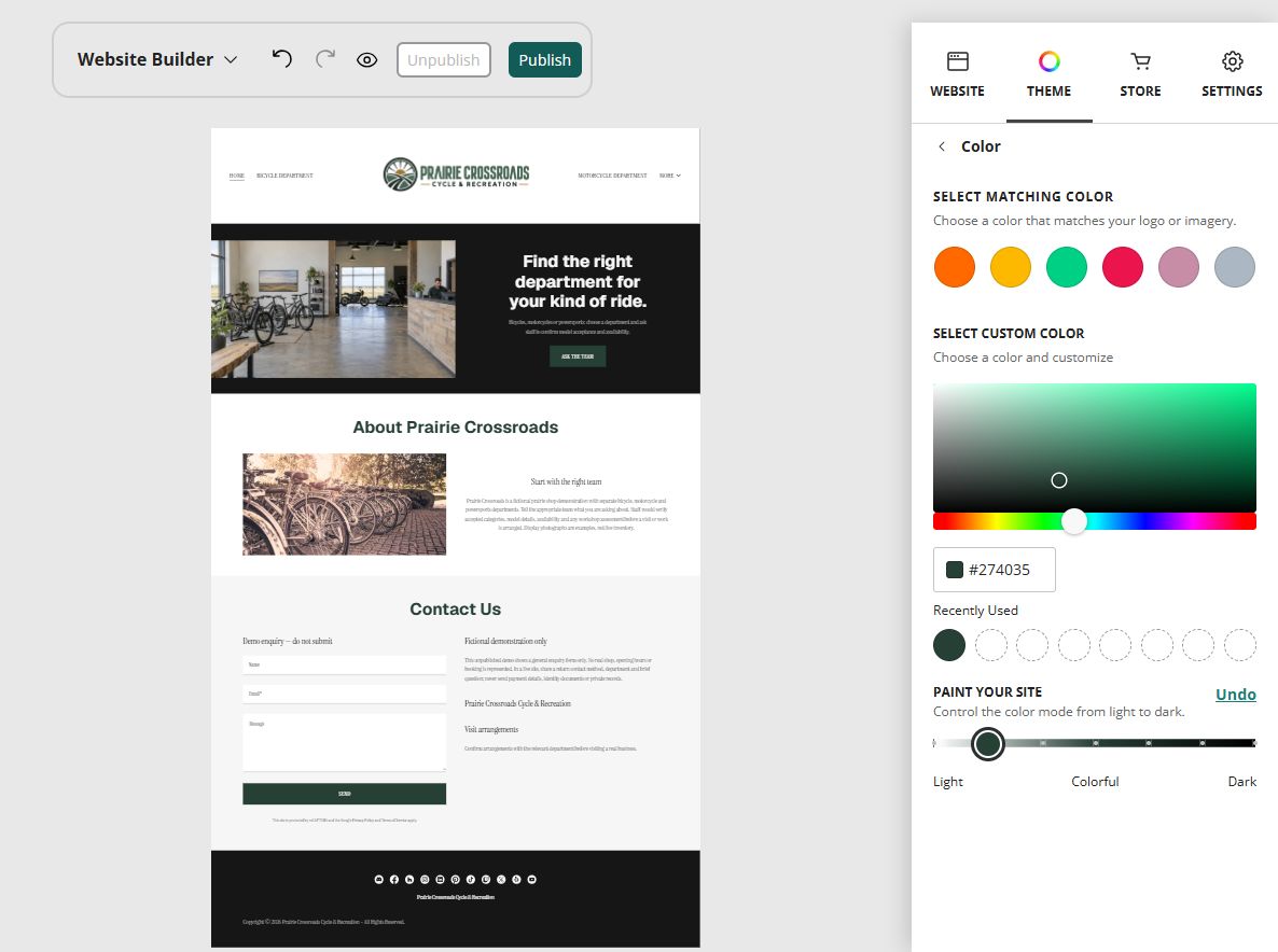 Paint your site · 01 light