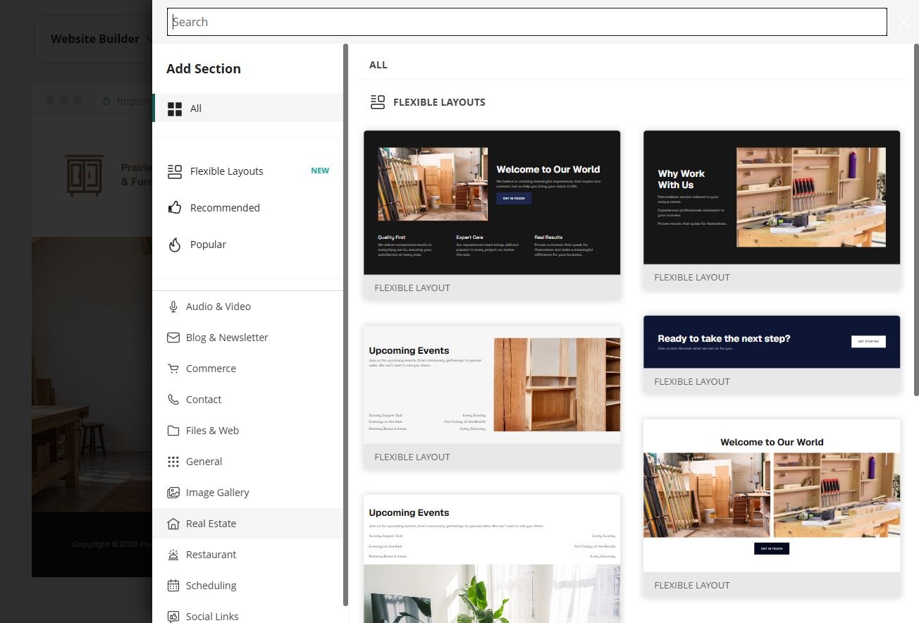 Editor · Add Section library