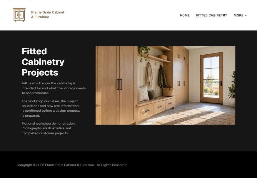 Captured first-screen Fitted Cabinetry example