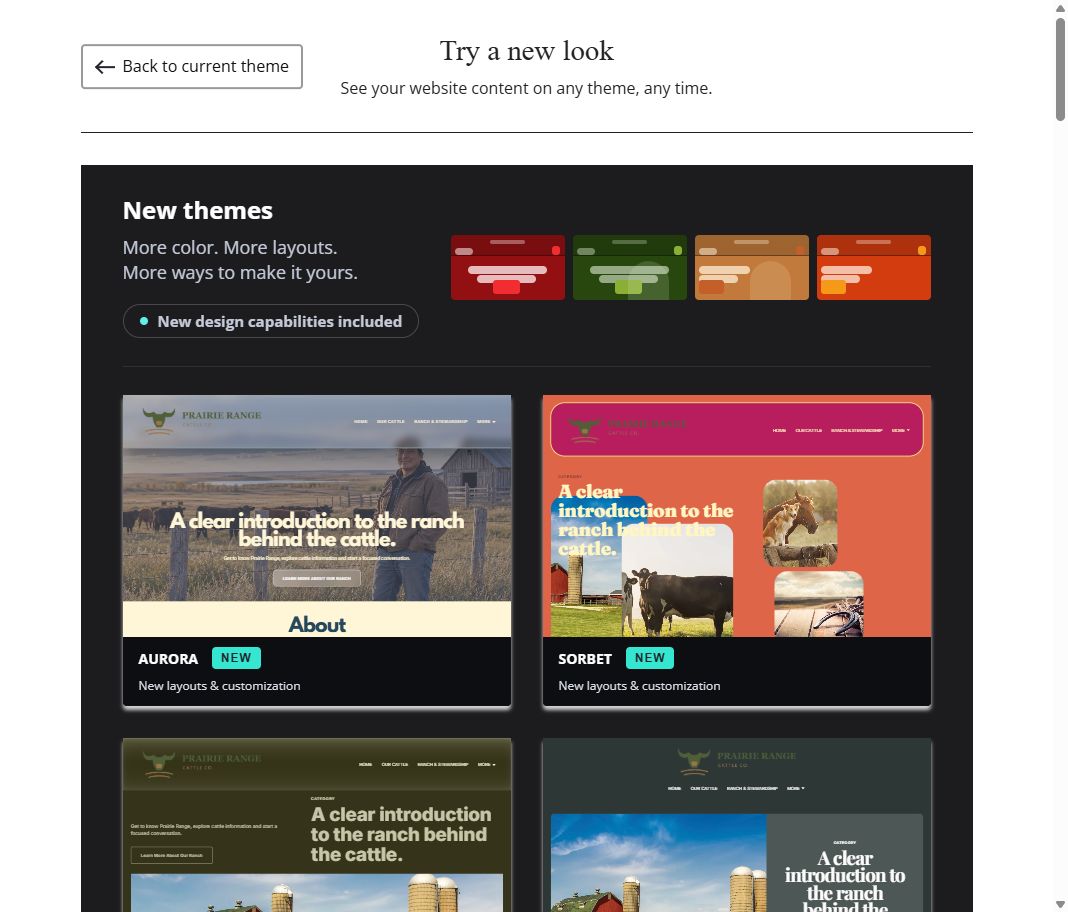 New themes · library view 1 of 10