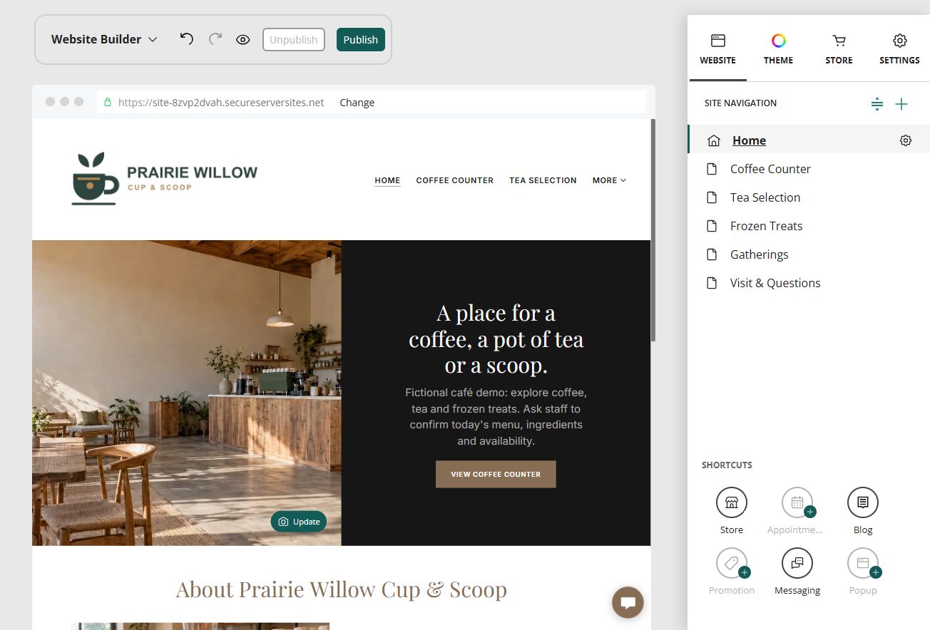 Editor · Six-page navigation