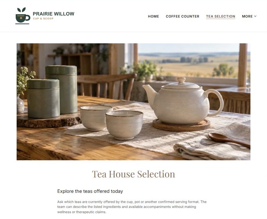 Finished Tea Selection example