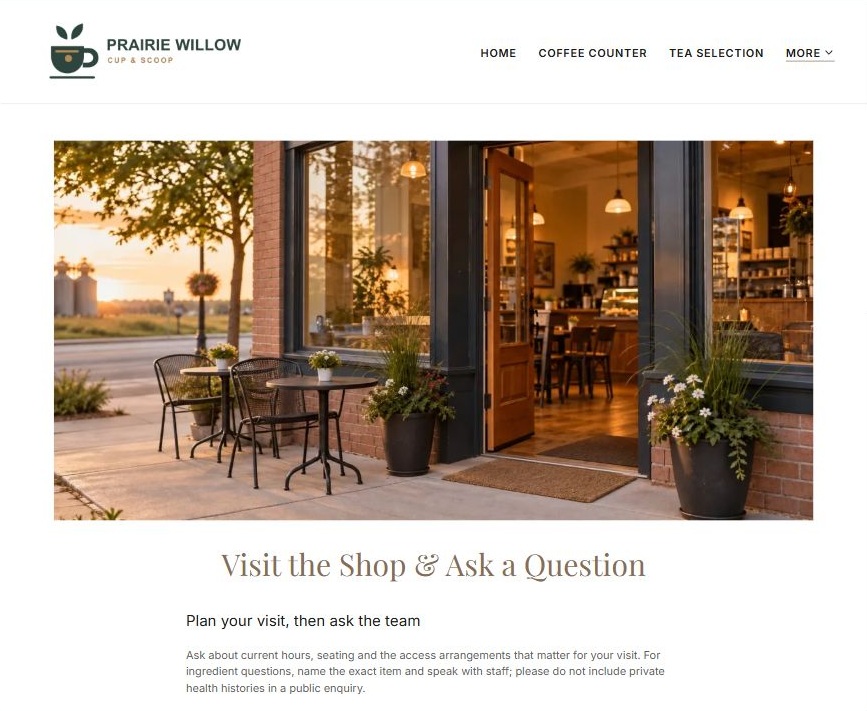 Finished Visit & Questions example