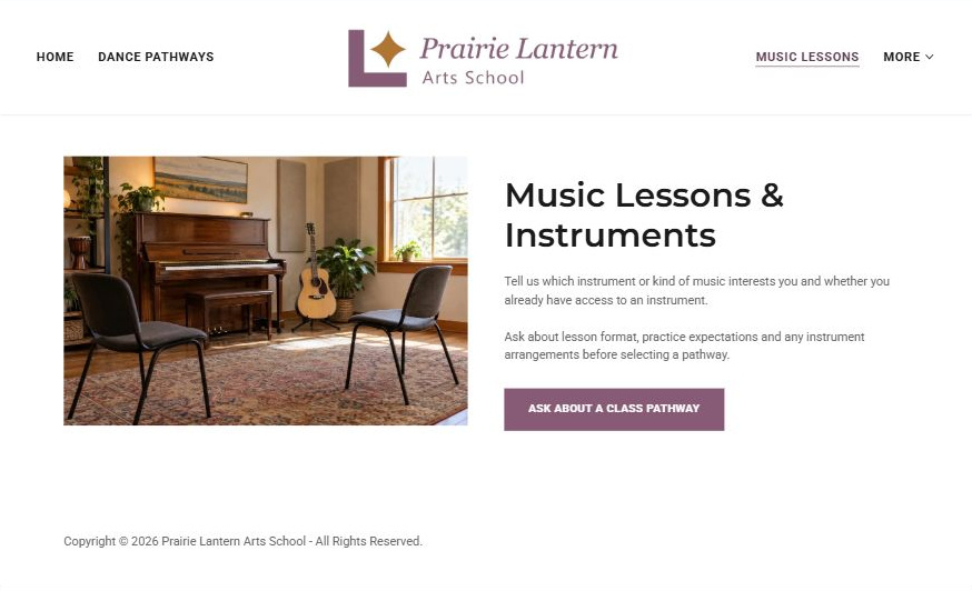 Captured first-screen Music Lessons & Instruments example