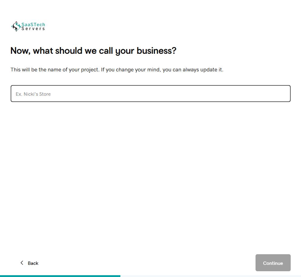 Website Builder setup with Prairie Canvas Studio entered
