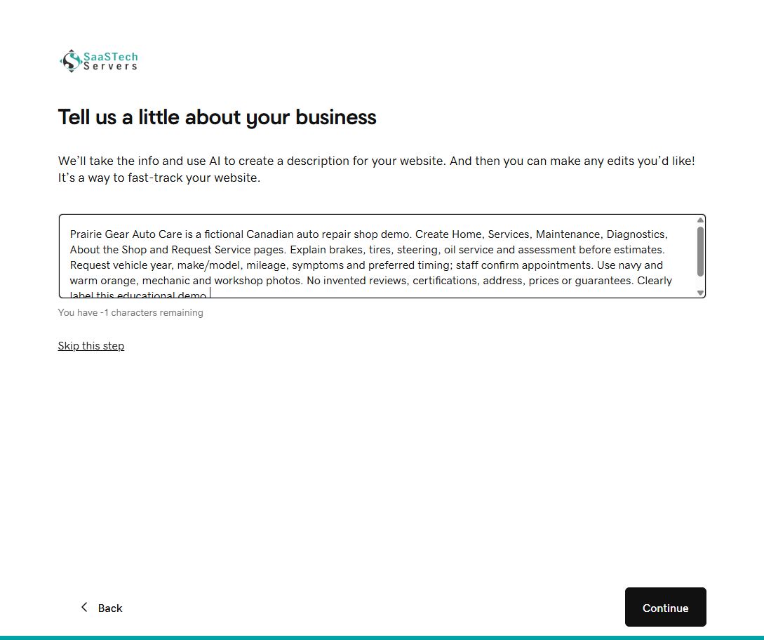 Describe the site you need