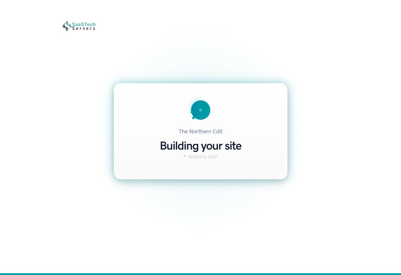 Website Builder Building your site screen applying the starting style