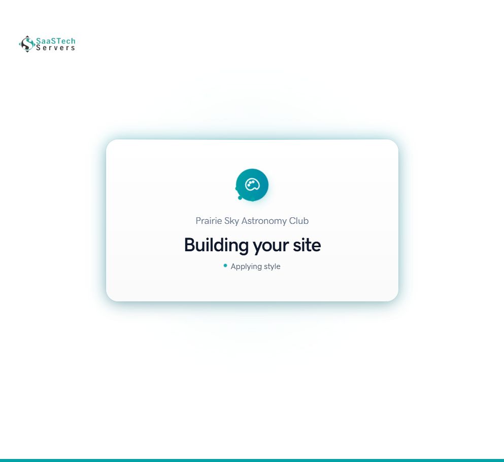 Website Builder creating the Prairie Sky Astronomy Club site