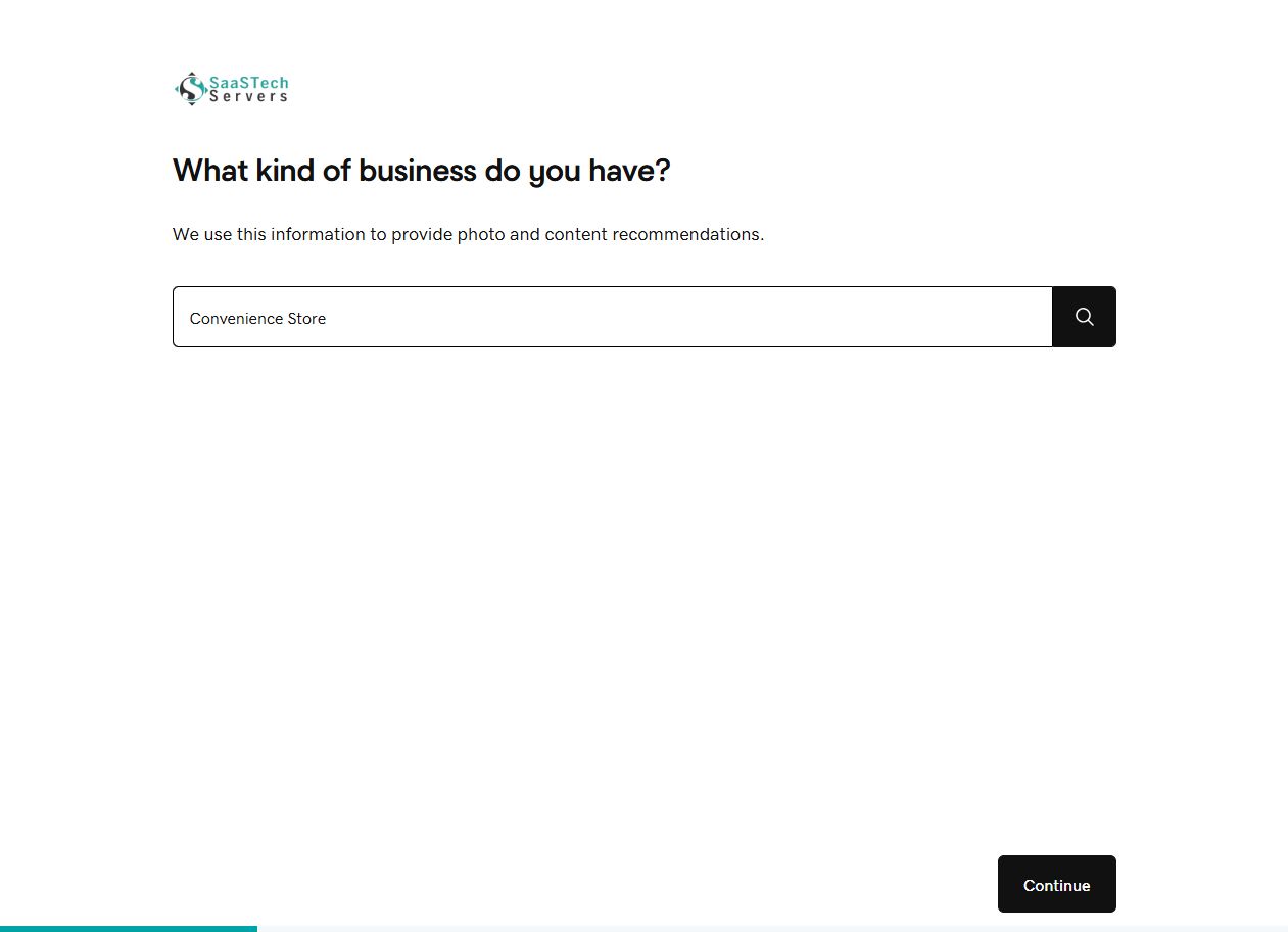 Convenience Store selected in Website Builder