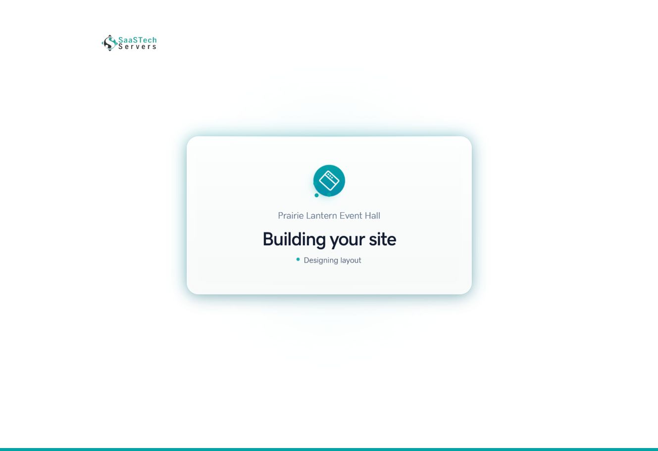 Website Builder creating the Prairie Lantern Event Hall starter site
