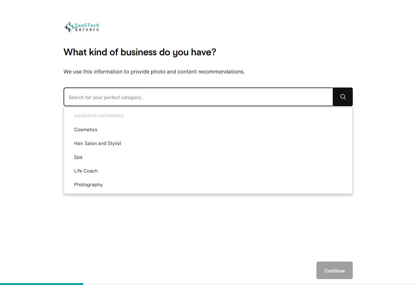 Start with the business category for Copperline Software Studio in Website Builder