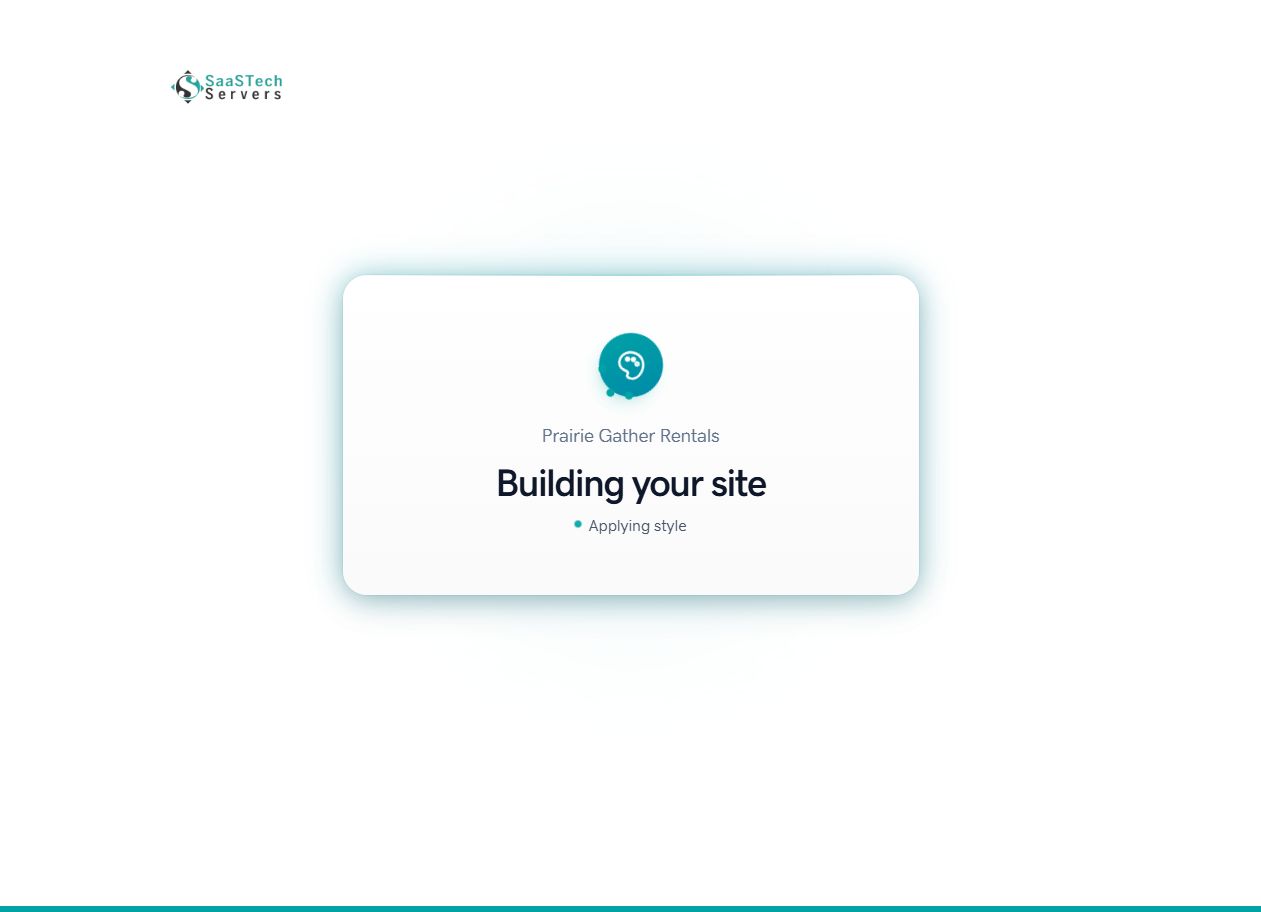 Website Builder creating the Prairie Gather Rentals starter site