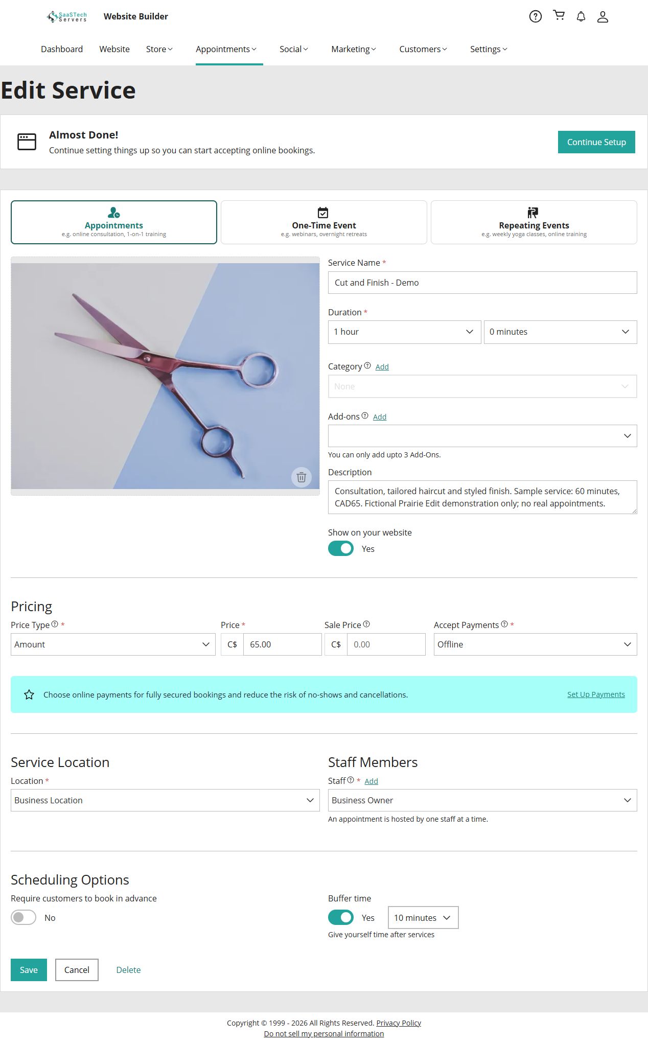 02 · Define the service and schedule
