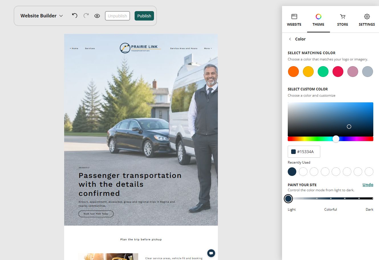 Prairie Link Transportation at Website Builder Paint position 1 of 7, light