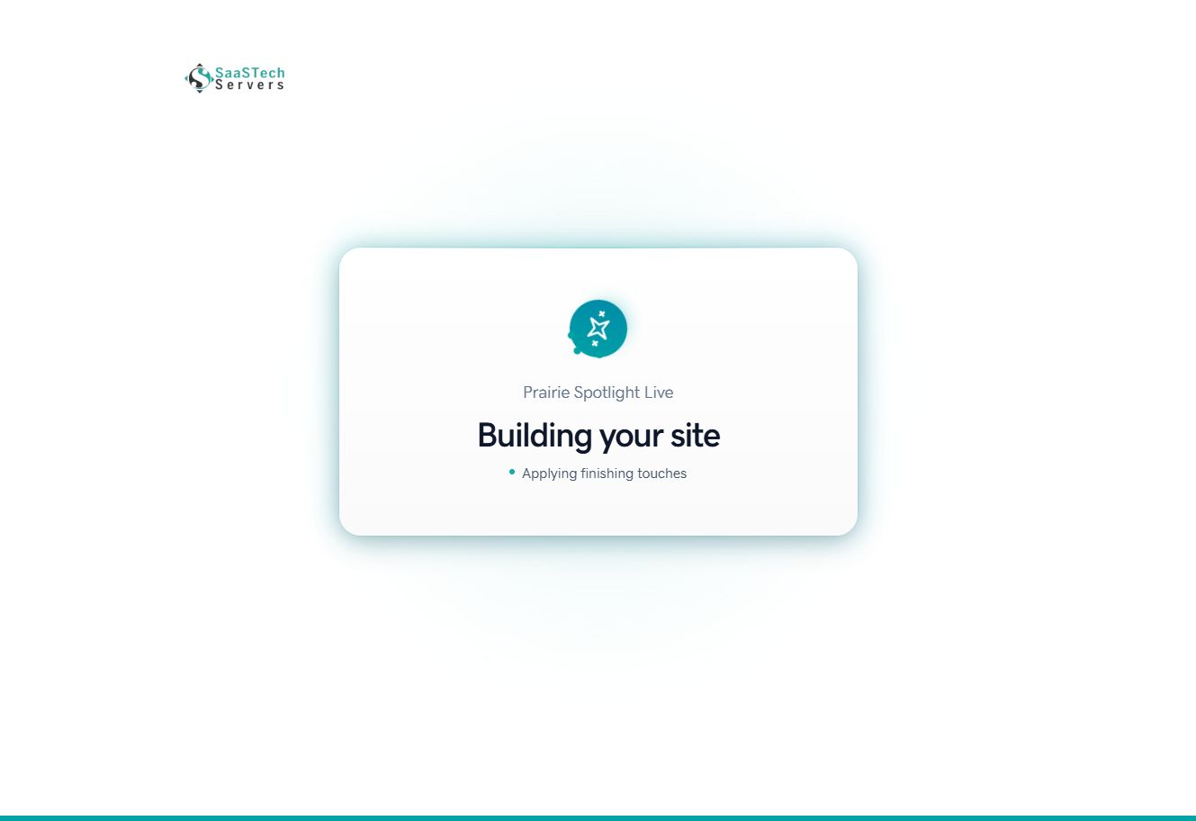 Website Builder creating the Prairie Spotlight Live starter site