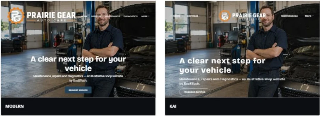 More themes 1 · Modern and Kai