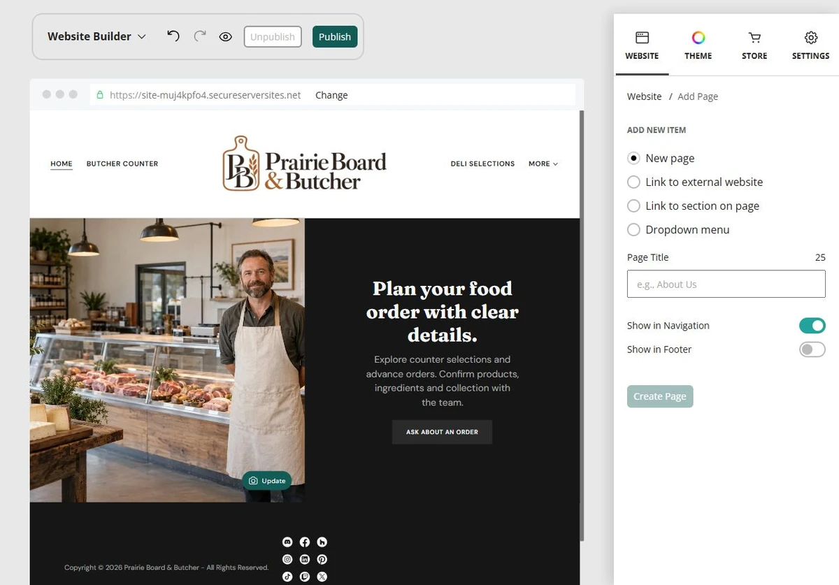Editor · add page