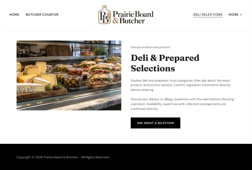 Finished Deli & Prepared Selections example