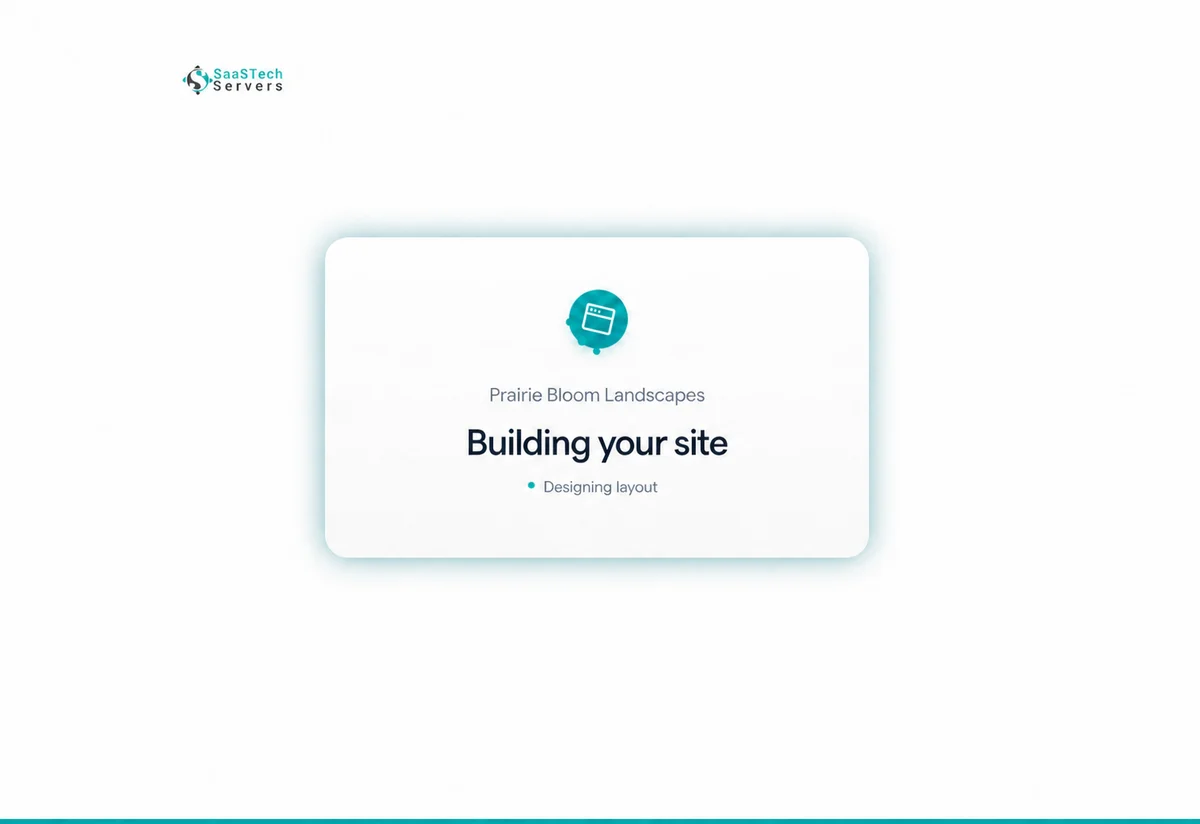 Website Builder creating the Prairie Bloom Landscapes starter site