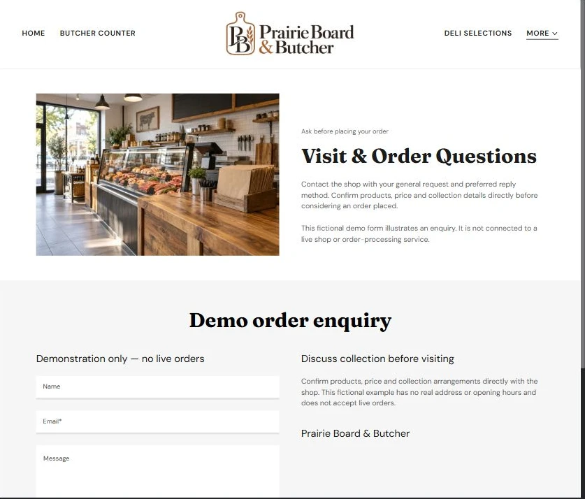 Finished Visit & Order Questions example