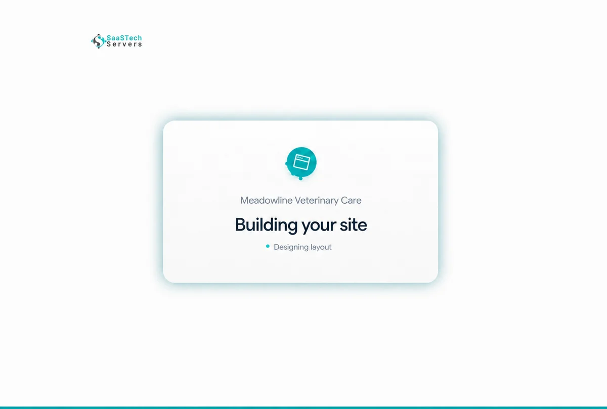 Website Builder creating the Meadowline Veterinary Care starter site