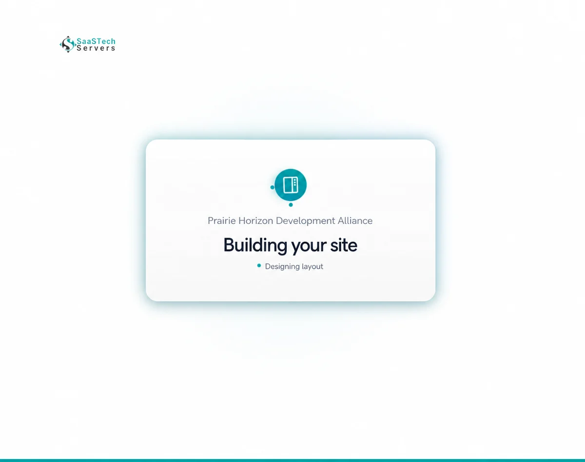 Website Builder creating the Prairie Horizon Development Alliance starter site
