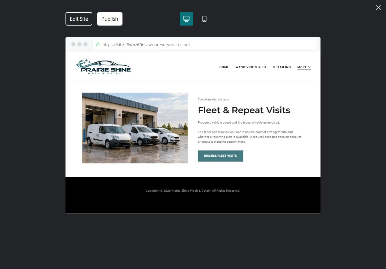 Finished Fleet & Repeat Visits example