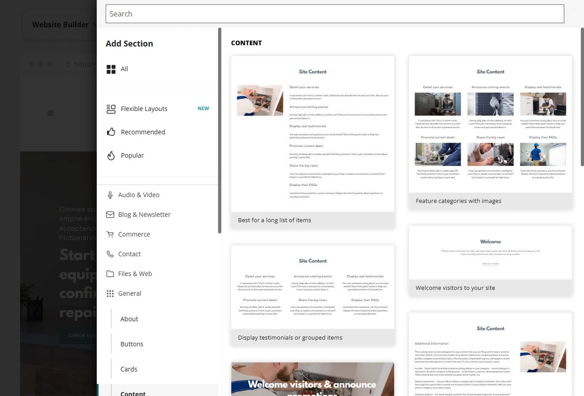 Prairie Bench - General > Content layouts
