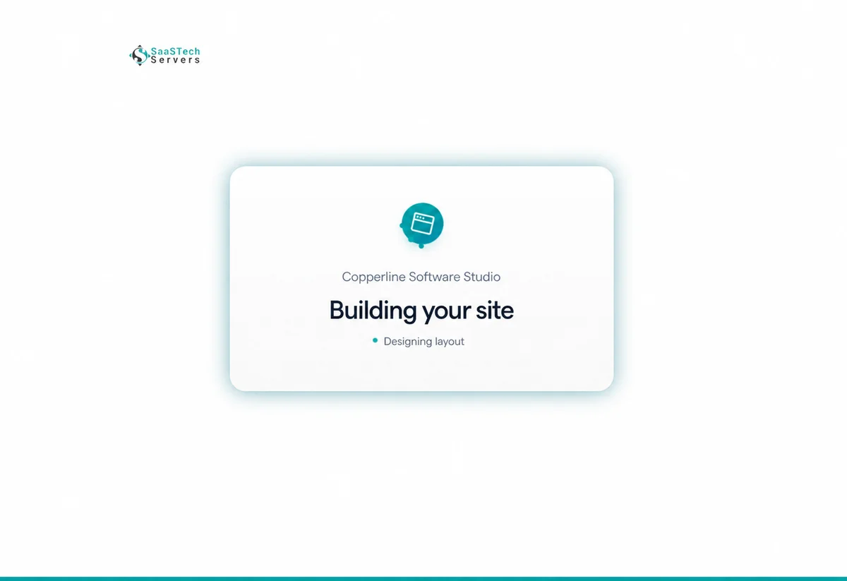 Watch the first site take shape for Copperline Software Studio in Website Builder