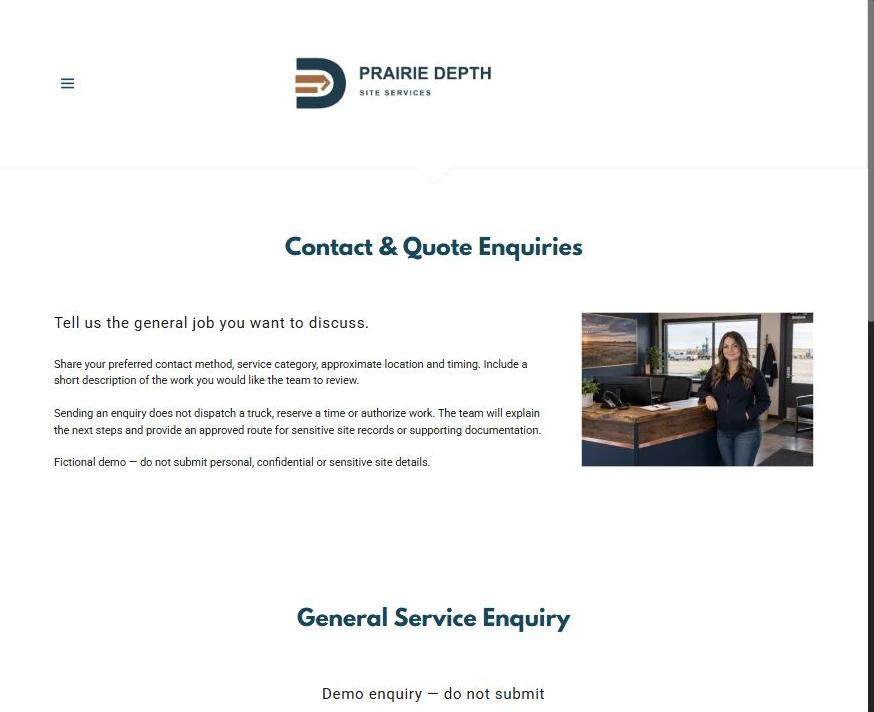 Finished Contact & Quote Enquiries example