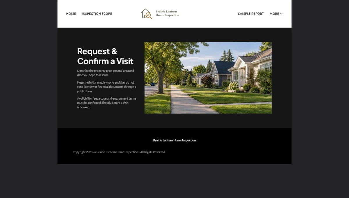 Finished Request & Confirm a Visit example — privacy-cropped excerpt