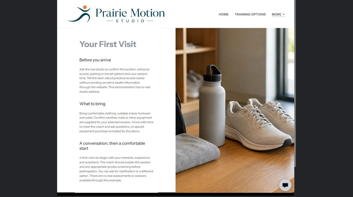 Finished Your First Visit example — privacy-cropped excerpt