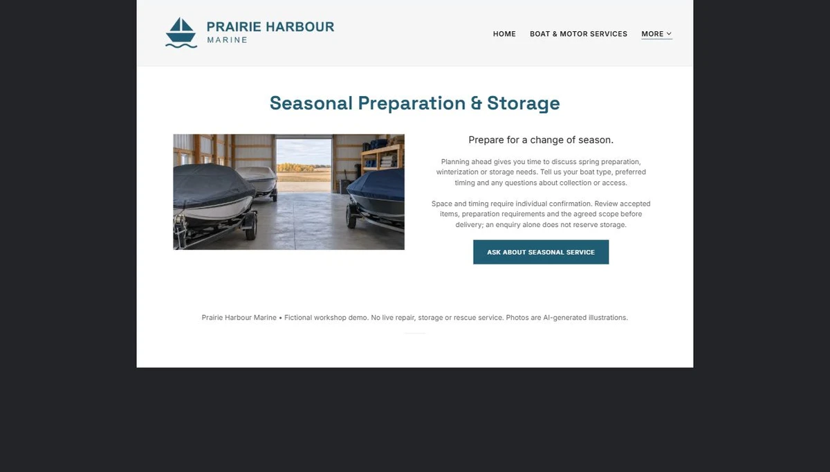 Finished Seasonal Preparation & Storage example — privacy-cropped excerpt
