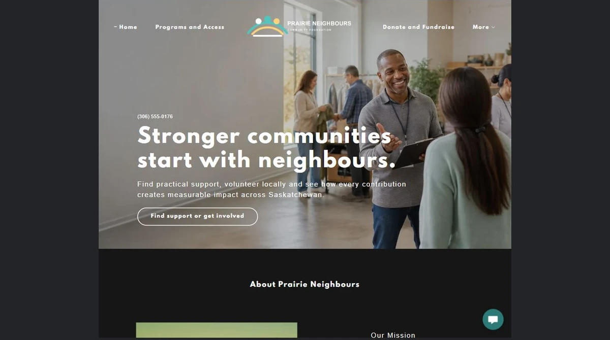 Finished Mission and impact example — privacy-cropped excerpt