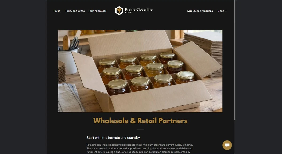 Finished Wholesale & Retail Partners example — privacy-cropped excerpt