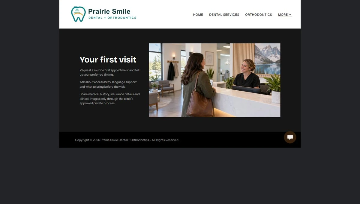 Finished New Patients example — privacy-cropped excerpt