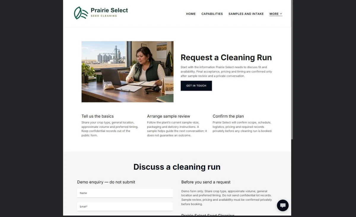 Finished Request a Cleaning Run example — privacy-cropped excerpt