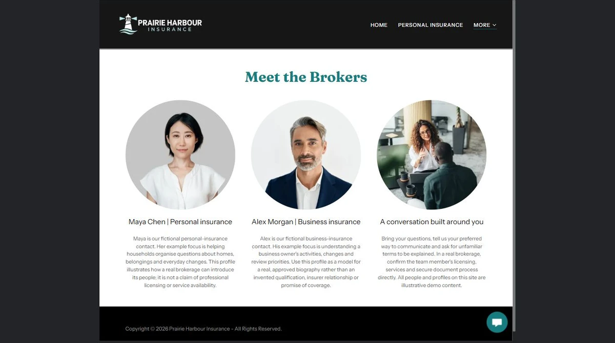 Finished Meet the Brokers example — privacy-cropped excerpt