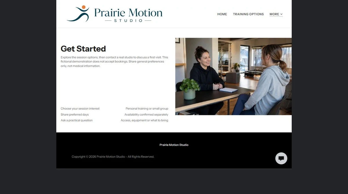 Finished Get Started example — privacy-cropped excerpt