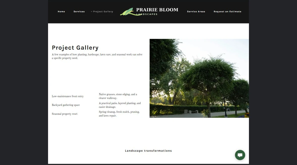 Finished Project gallery example — privacy-cropped excerpt