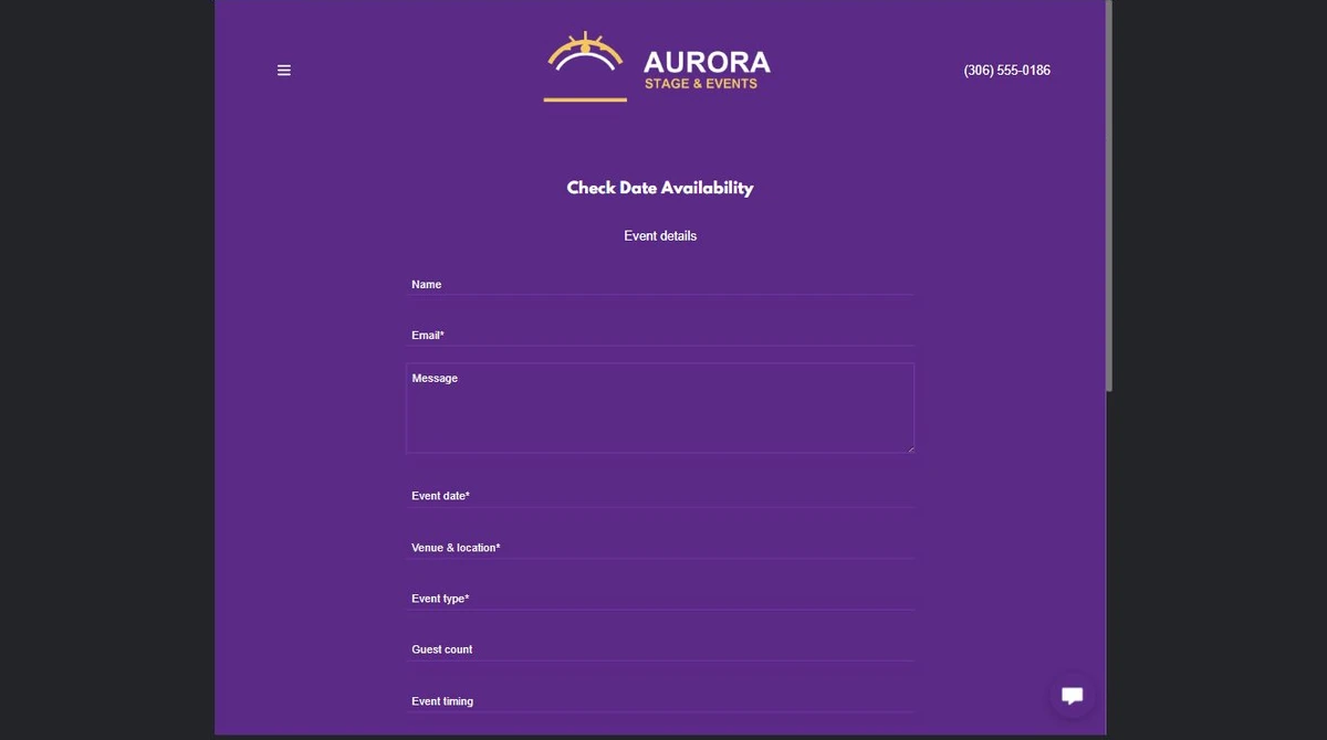 Finished Availability enquiry example — privacy-cropped excerpt