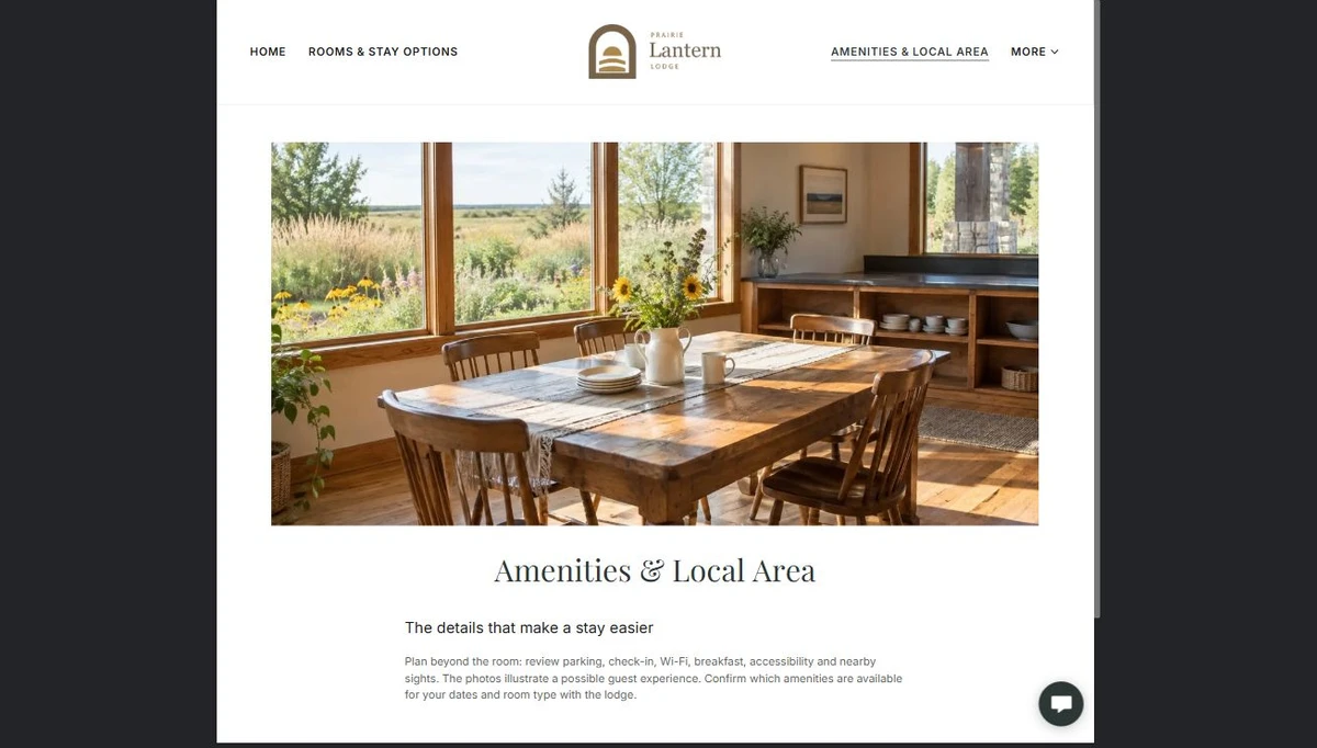 Finished Amenities & Local Area example — privacy-cropped excerpt