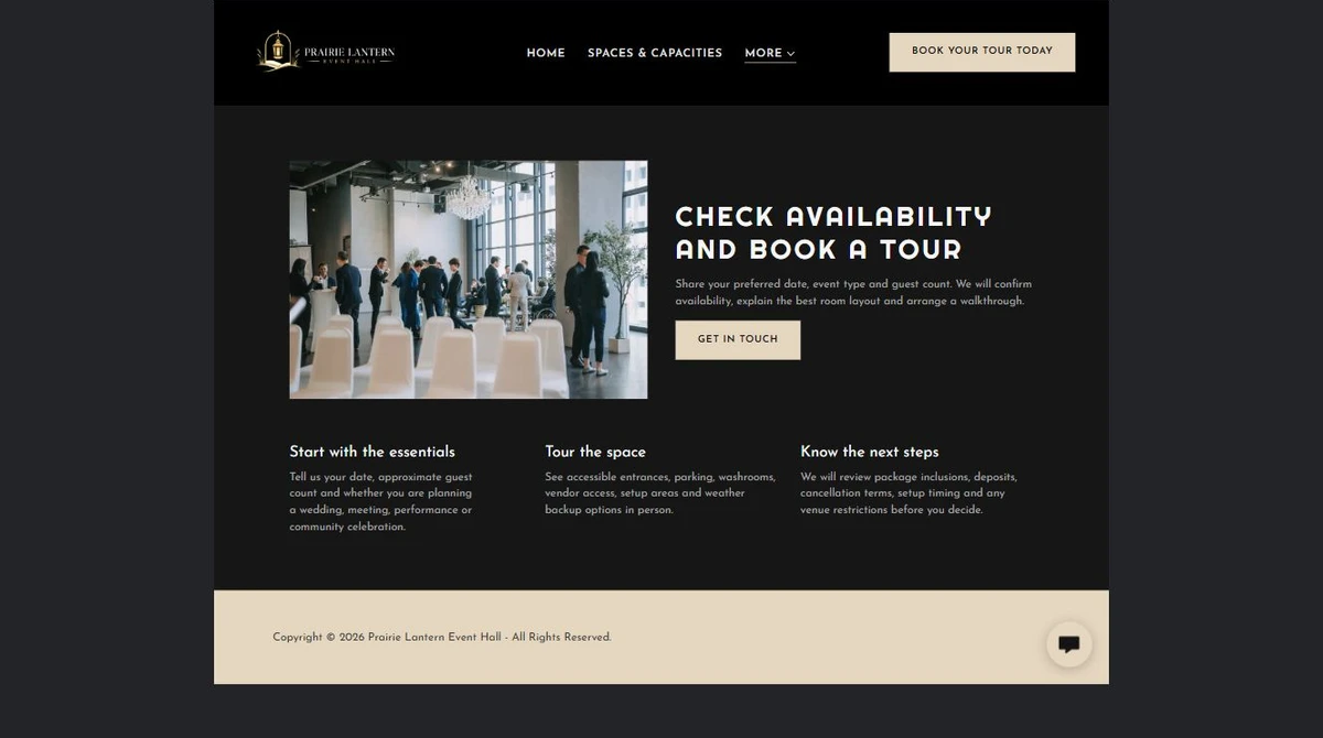 Finished Availability and tour enquiry example — privacy-cropped excerpt