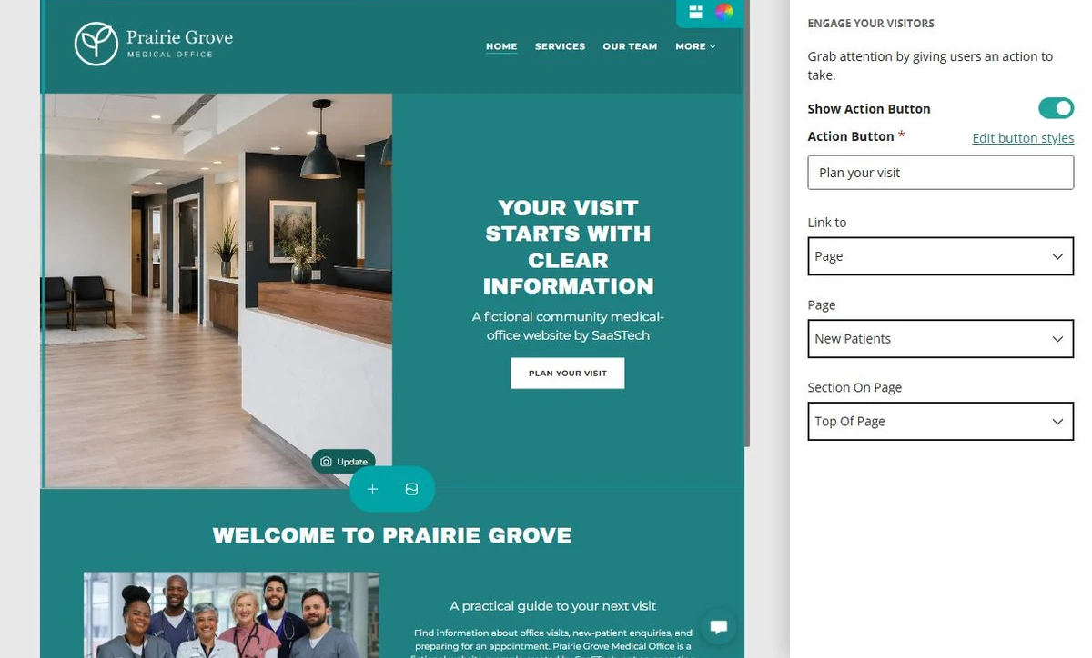 Action button · Guide the next step — privacy-cropped excerpt