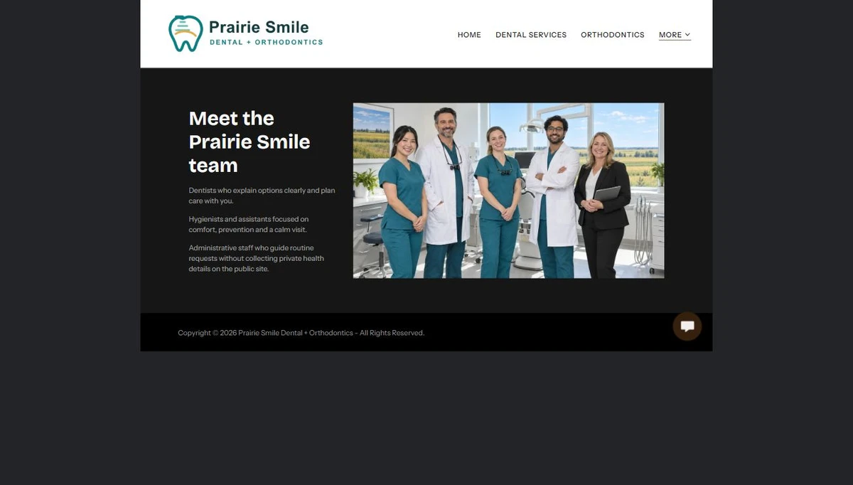 Finished Meet the Team example — privacy-cropped excerpt