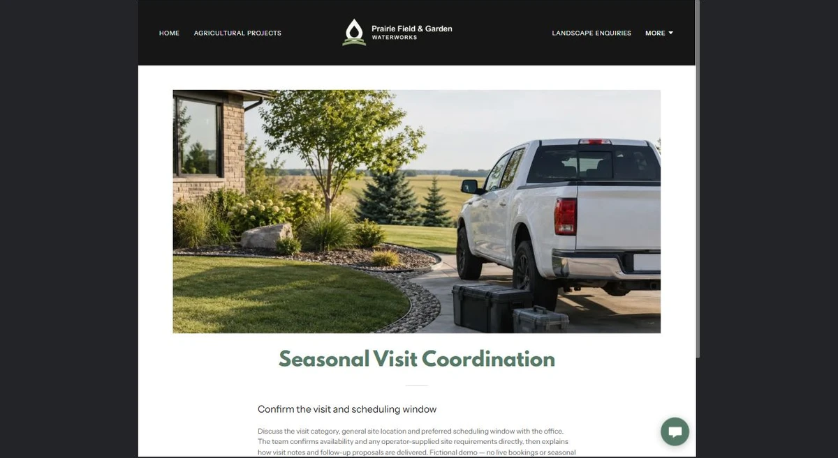 Finished Seasonal Visit Coordination example — privacy-cropped excerpt