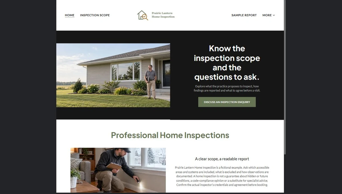 Finished Home example — privacy-cropped excerpt